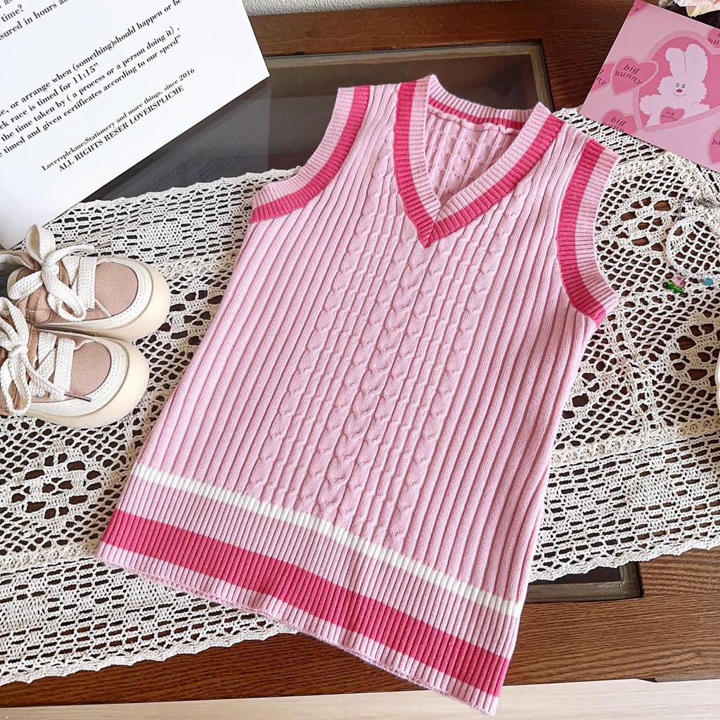 Dívčí pletené svetrové šaty s košilí s dlouhým rukávem - Podzimní/Jarní móda AQA135-GZ9316