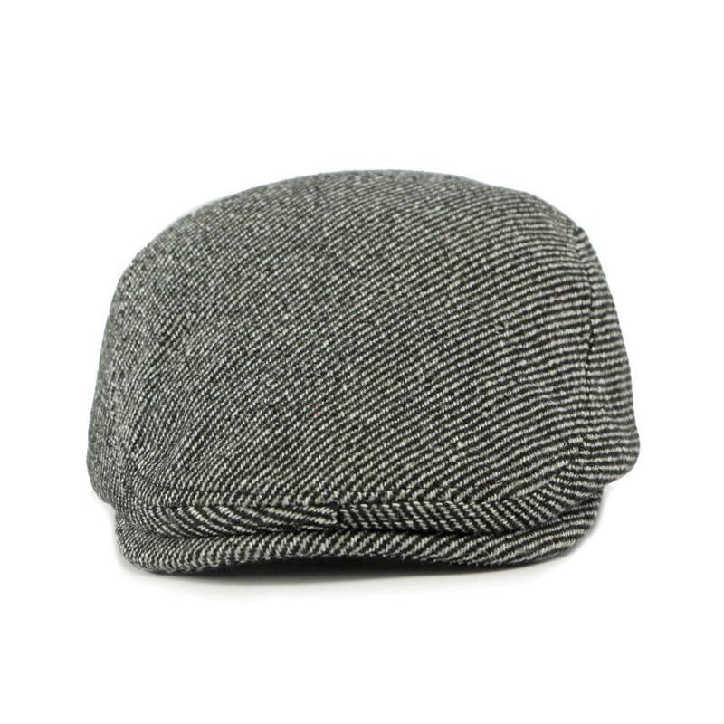 Men's Autumn Winter Peaked Cap Thick Warm Forward Cap Middle-Aged and Elderly Retro Beret