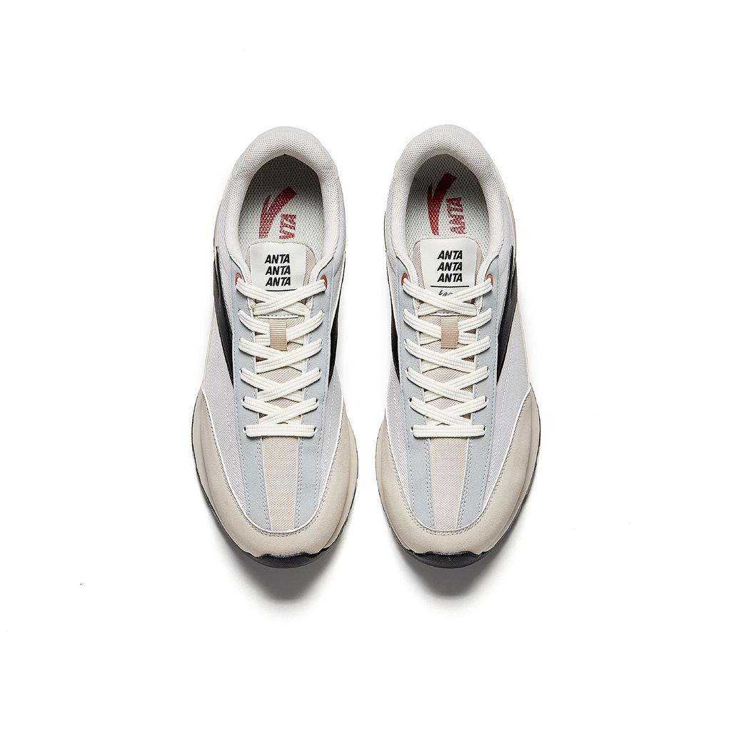 Anta Classic Low-Top Color-Blocked Cushioning Wear-Resistant Sneakers Men Sneakers Cloud-Gray Mist-Gray Mystery-Gray 912538823-4