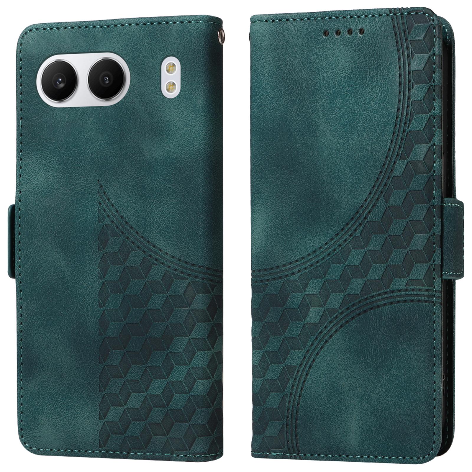 

For OnePlus Nord 4 Case PU Leather Phone Cover Rhombus Starry Imprinted Green