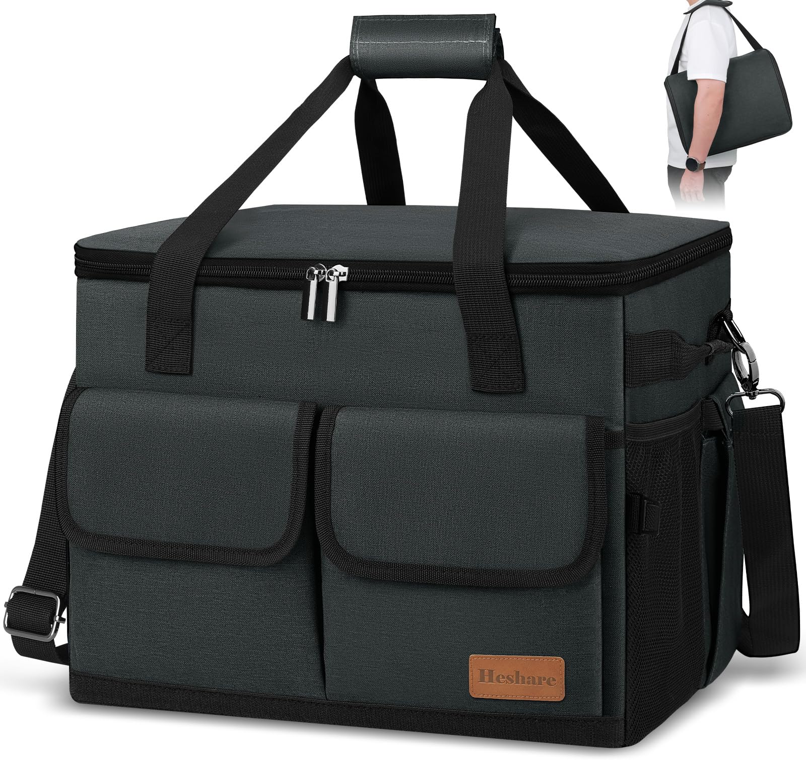 

Heshare Кулер 40 л Большой вместимости с самым сильным холодом Складной и Мягкий Теплый и Холодный Идеально подходит для спорта Клуб «Цветение сакуры» Катастрофа и Темно-бирюзовый