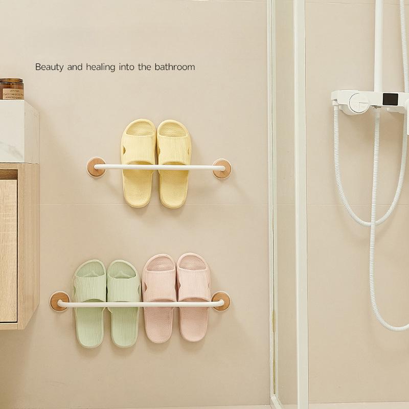 

Вешалка для тапочек из белого бука, вешалка для полотенец No-Punch, полка для ванной, органайзер для обуви, настенный кронштейн для унитаза, слив 40CM