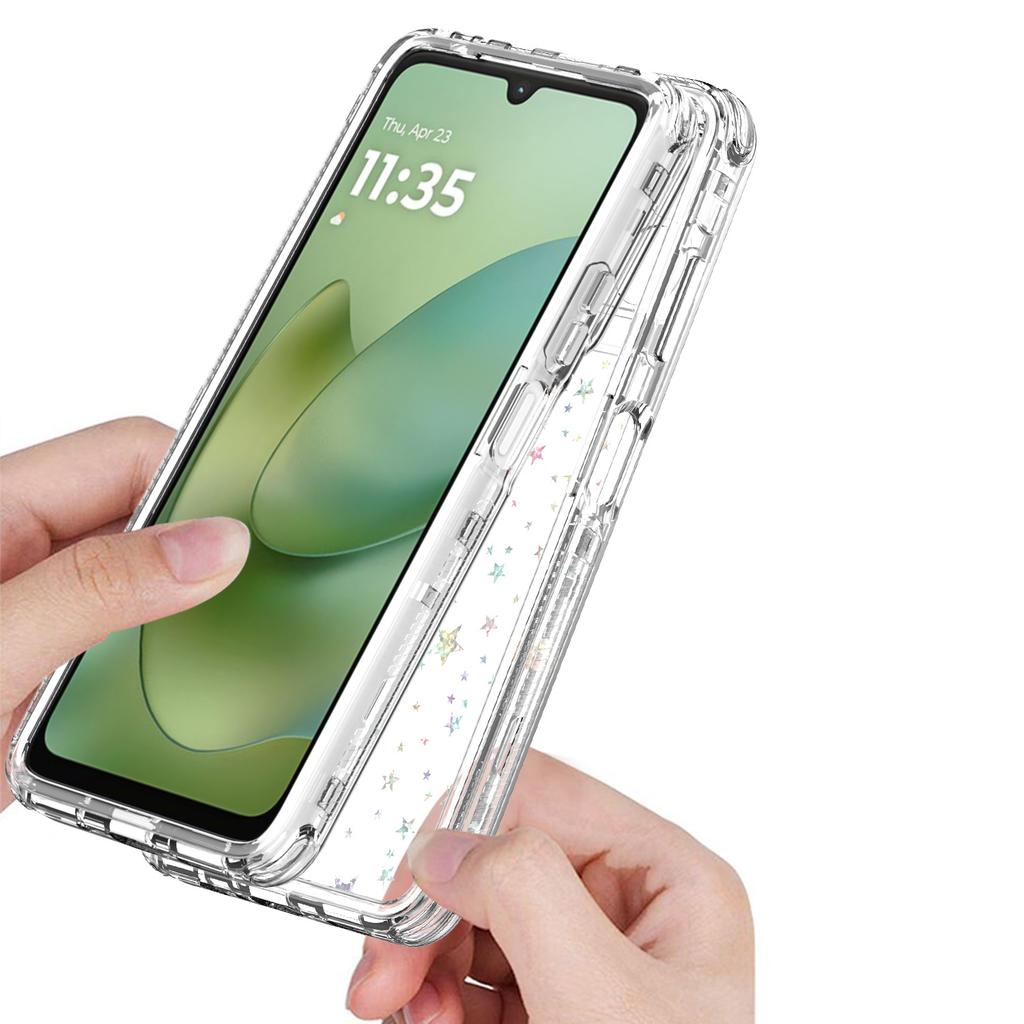 For Motorola Moto G06 4G Case Precise Cutouts Acrylic TPU Clear Phone Cover with Laser-printed Film