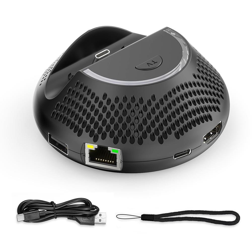 

ТВ Док-станция Зарядная станция с 4K HDMI-совместимым выходом/портом Type C/USB-портом для игровых аксессуаров Nintendo Switch2 чёрный