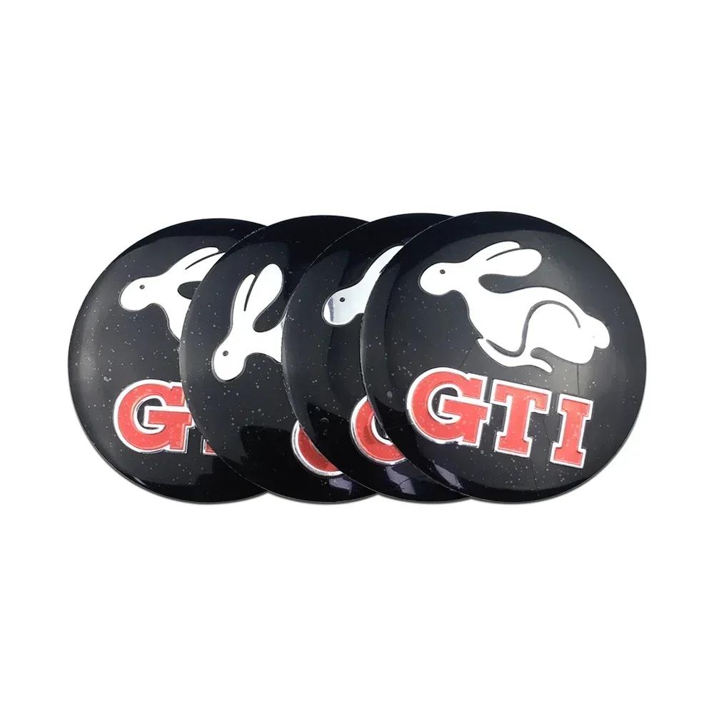 Pegatinas Centrales para Ruedas de Coche de 56MM Insignia de Tapacubos para Volkswagen VW RLINE GTI ABT SR Golf 6 7 8 MK3 MK7 Polo Tiguan Touran Beetle Jetta