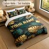 Autumn Harvest Theme Personalized 3Pcs Bedding Set Custom Text & Name 1 Sheet 2 Pillowcases Household Bedding 1pc