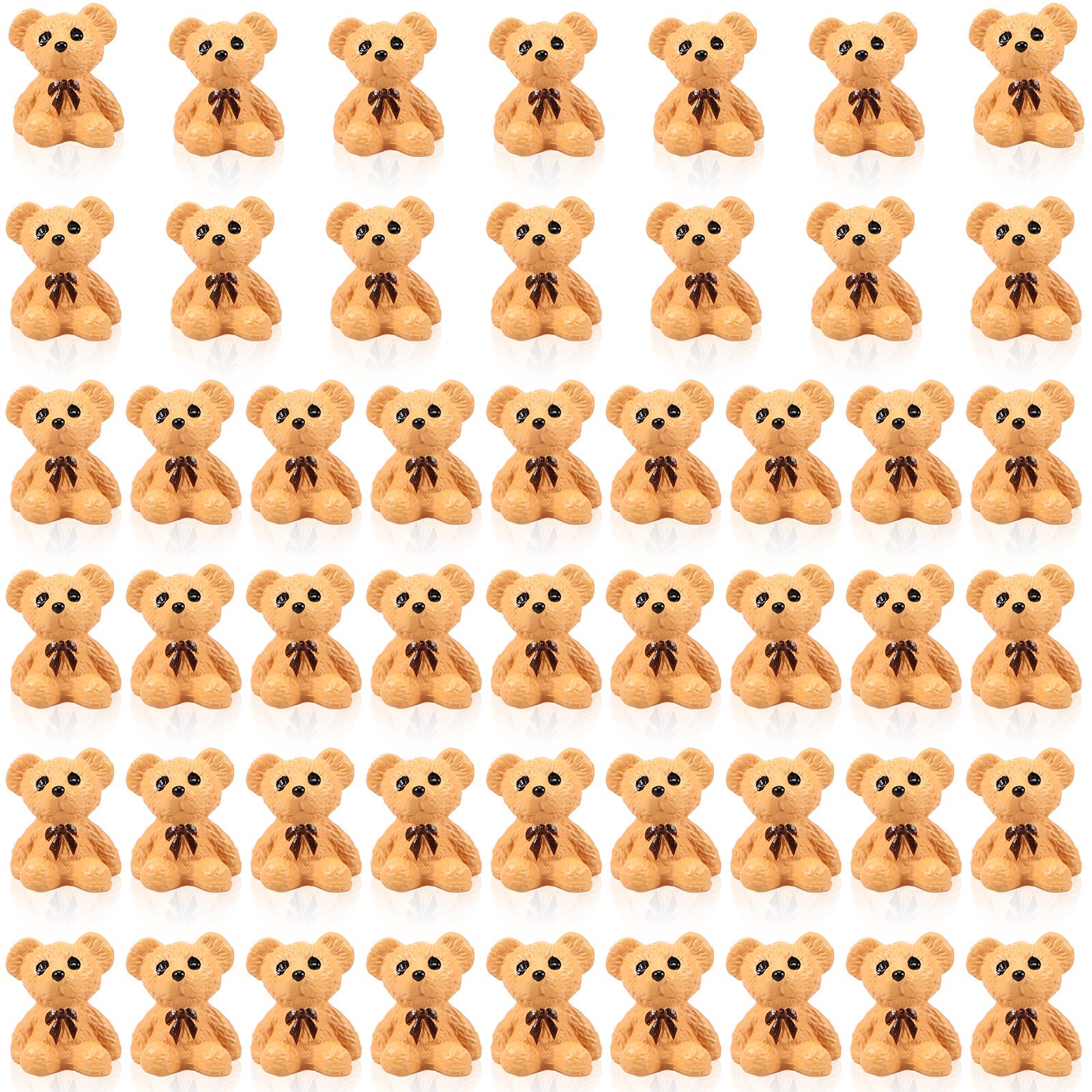 

50Pcs Mini Animal Figurines Resin Little Bear Model Miniature Landscape Garden Plant Desktop Decoration DIY Handmade Accessories 50Pcs коричневий