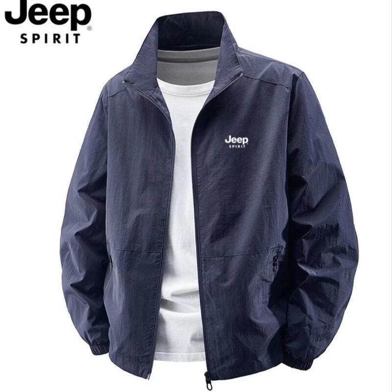 JEEP SPIRIT Men s Stand Collar Windbreaker Jacket L