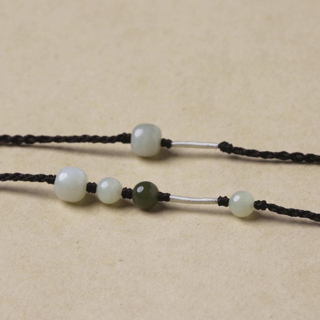 Hetian Jade Unisex Handmade Pendant with Adjustable Rope