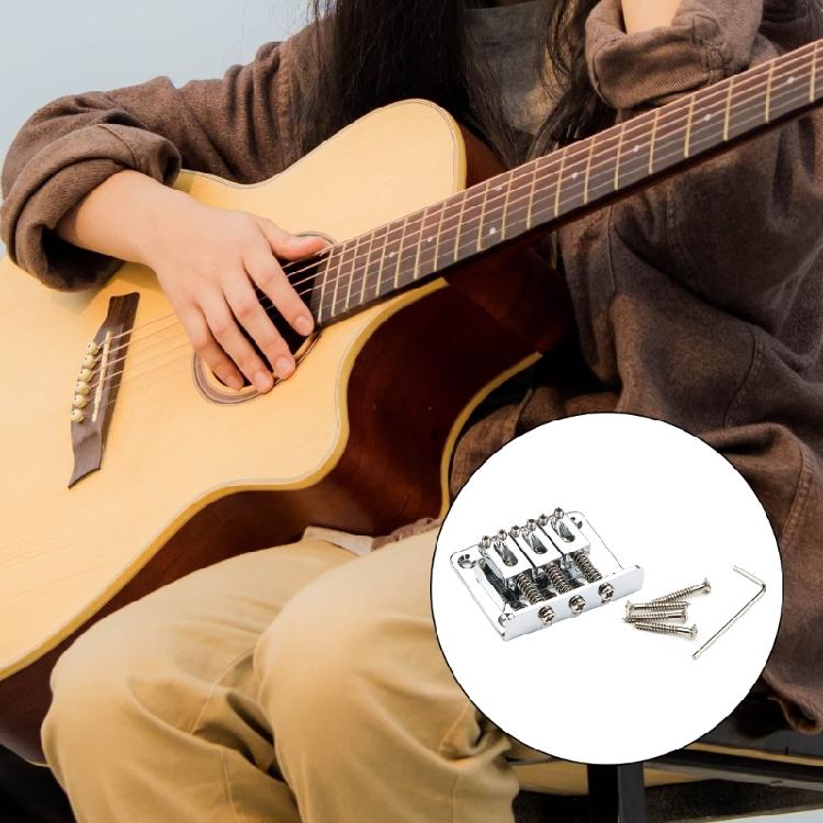Electric Guitar Bridge Saddles 3 String Fixed Hardtail Bridge With Srews And Wrench Hardtail Bridge Guitar Part