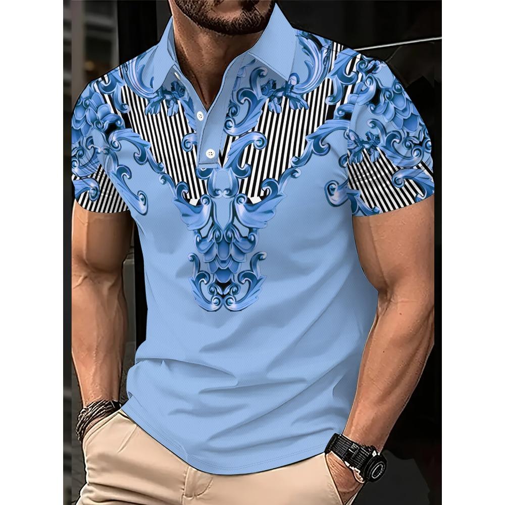 Summer men's short sleeved polo shirt