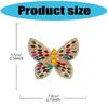 Crystal Butterfly Brooch Zinc Alloy Elegant Design Lightweight For Daily Wear And Evening Event Secure Pin Gift