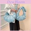 Cotton Cloud Shoulder Bag With Embroidery And Zipper Closure For Daily Casual Look