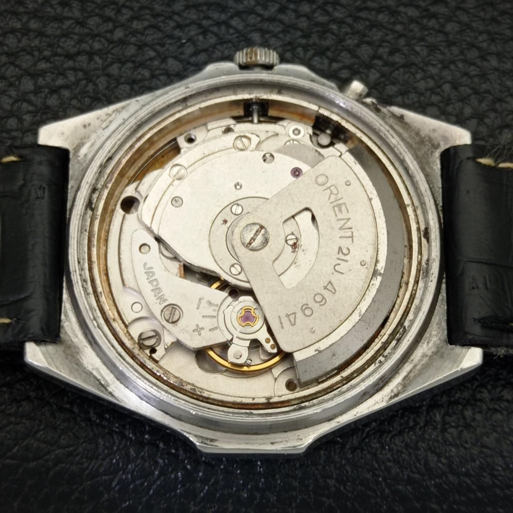 USED MENS ORIENT AUTOMATIC JAPAN 46941 DAY&DATE BLUE COLOR DIAL WATCH A431481-2 R107-a431481