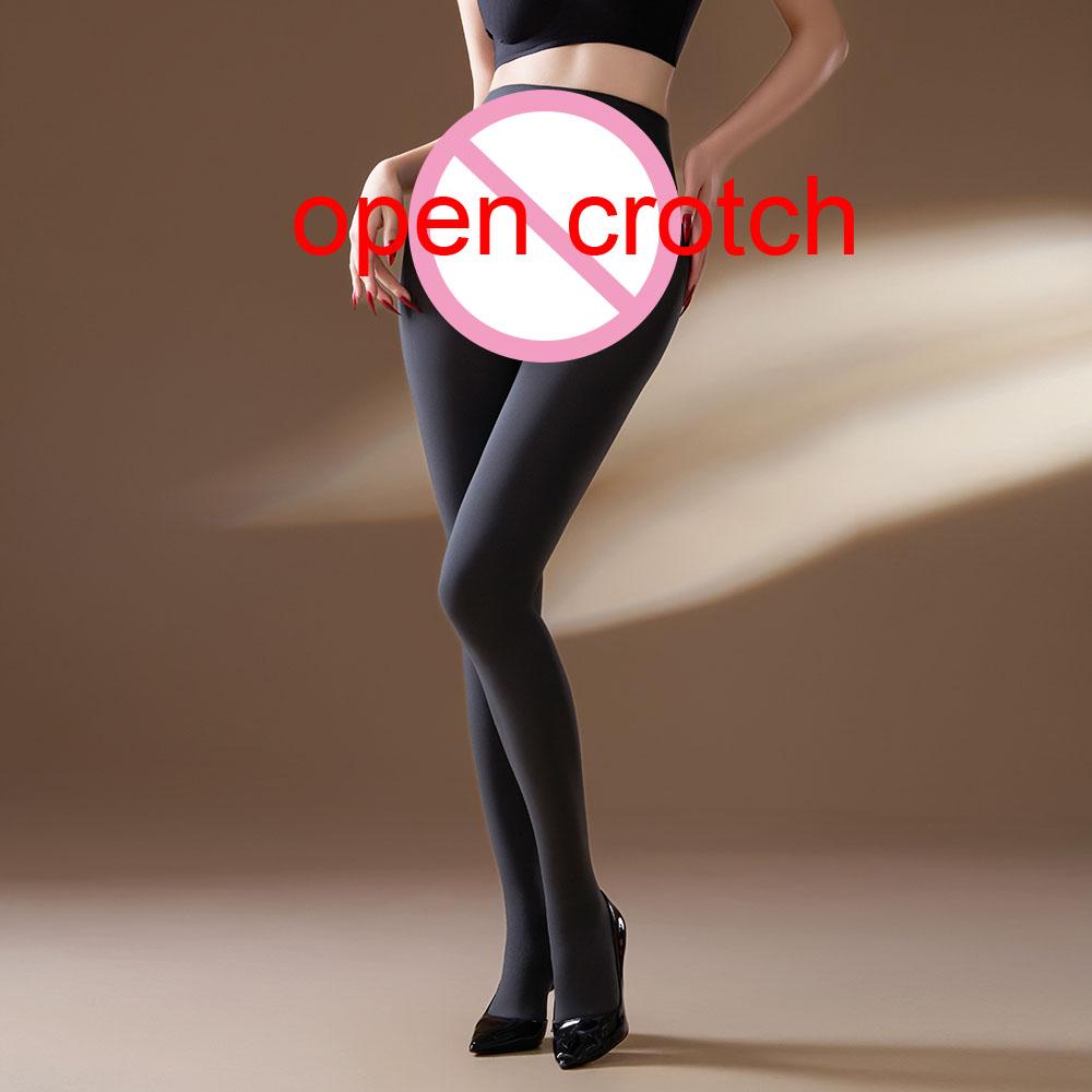 110G High Waist Push Up Hip Velvet Spring Autumn Pantyhose Close Open Crotch Leggings Tights Collant Strumpfhose Stockings Pants