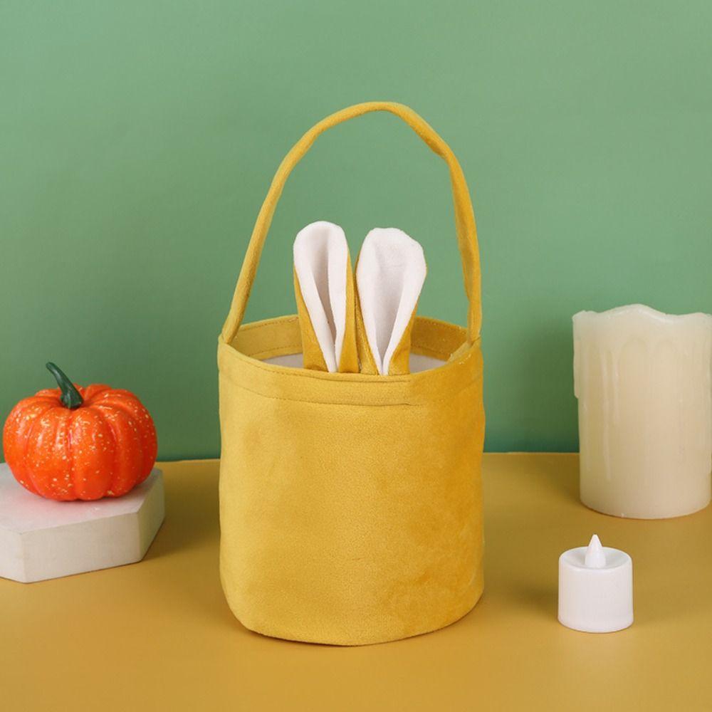 Easter Storage Basket Colorful Easter Egg Handbag New Bunny Ears Candy Handbag  Gift Giving