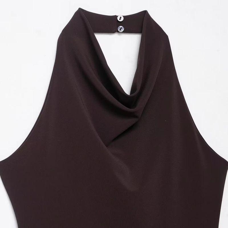 Araltay New Arrival Fashion Style Women's Clothing Fashion All-Match Simple Stitching Hanging Collar Dress 1198453