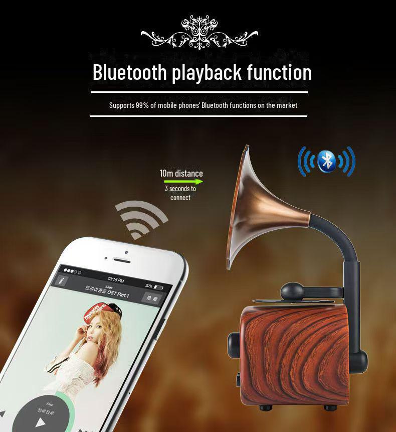 Retro Morning Glory Bluetooth Speaker: Vintage-Style, Portable & Creative Small Speaker