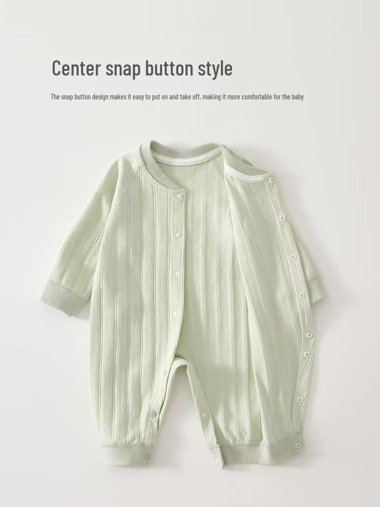 Bawełniany Pajacyk z Długim Rękawem dla Noworodka - Styl Wiosenno-Jesienny