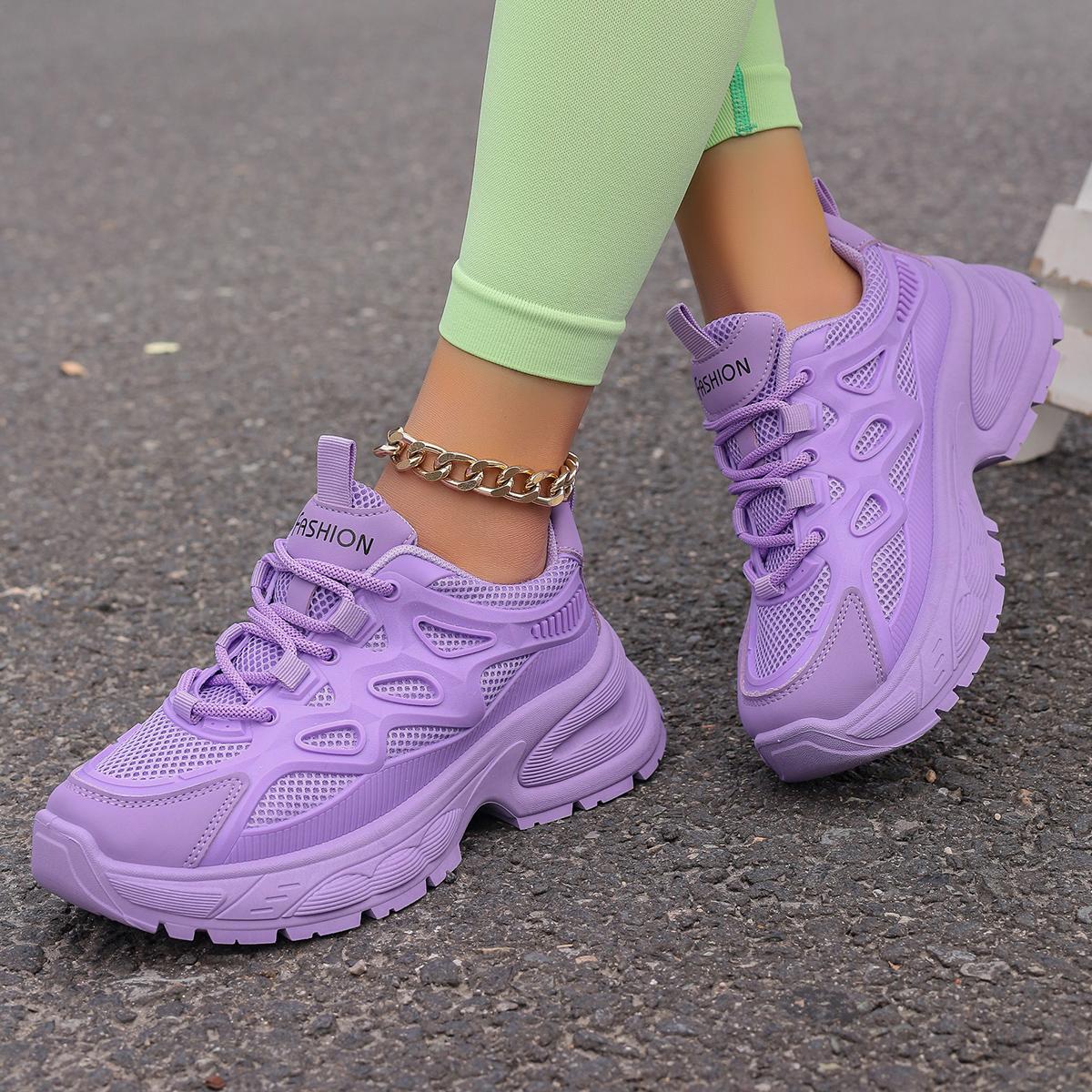 

Женские кроссовки Новые внутренние повседневные туфли на платформе Женская мода на открытом воздухе Нескользящие удобные кроссовки для тренировок Женские 41 фиолетовый