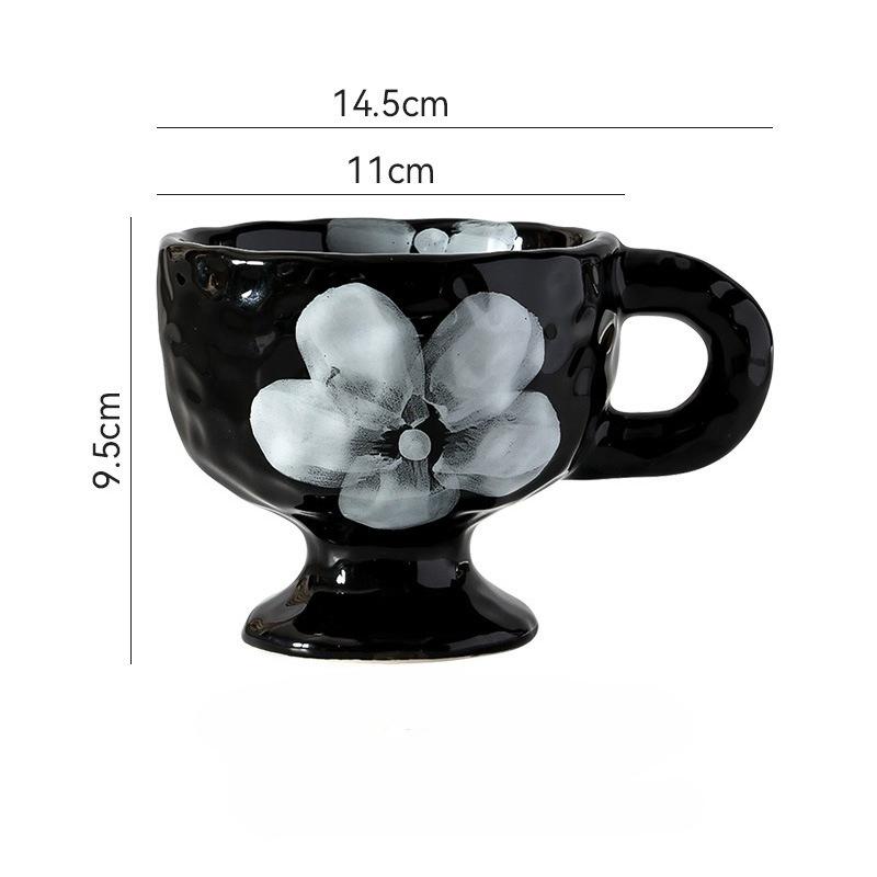 1PC Ceramic Mug Simple Style Afternoon Tea Coffee Water Cup Handle Creative Decoration Personalized Household Items