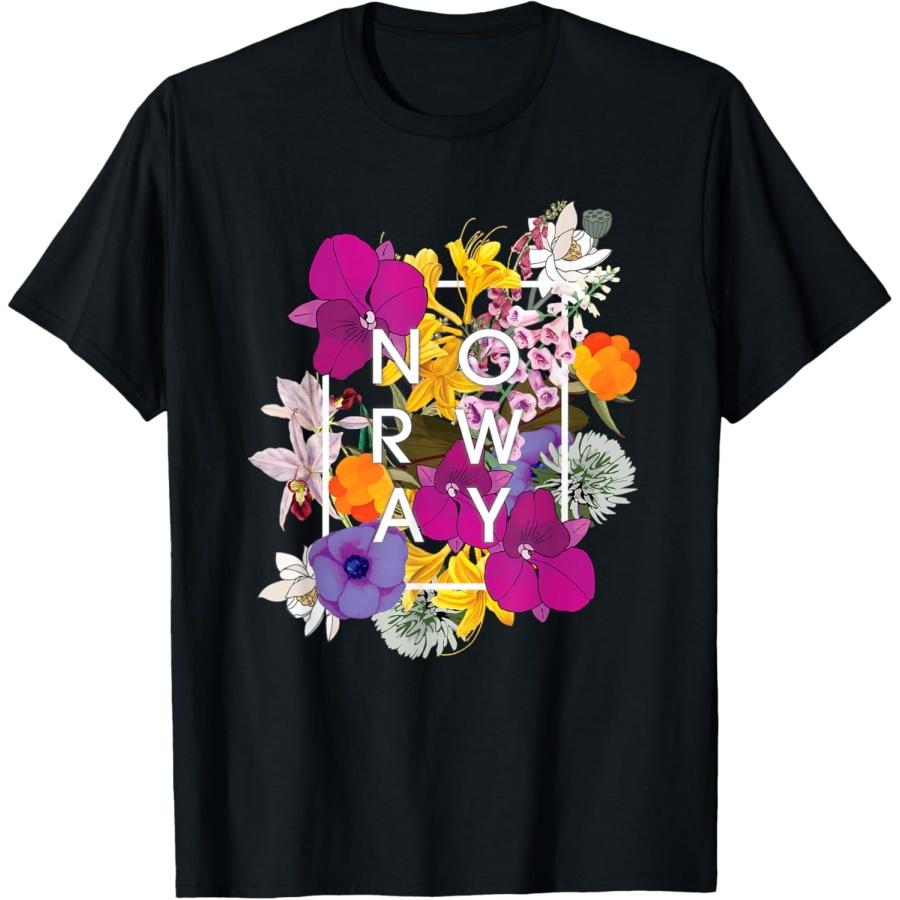 Flowers of Norway Word Art - Norwegian Pride T-Shirt XXXXXL чёрный