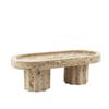 Handcrafted Wabi Sabi Yellow Tray, Geometric High-Footed Multi-Functional Server for Fruit,Natural Crackle Textured Centerpiece