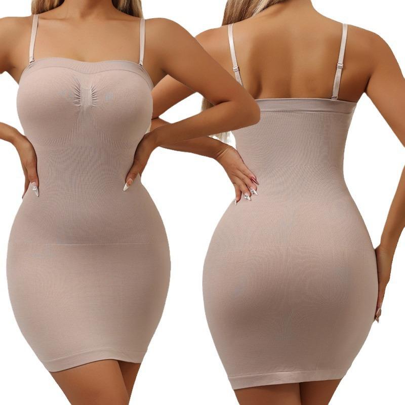 Shapewear Bodysuit Strapless Women's Corset-Style Tummy-Control Seamless Solid-Color Bodycon Plus Size Dress