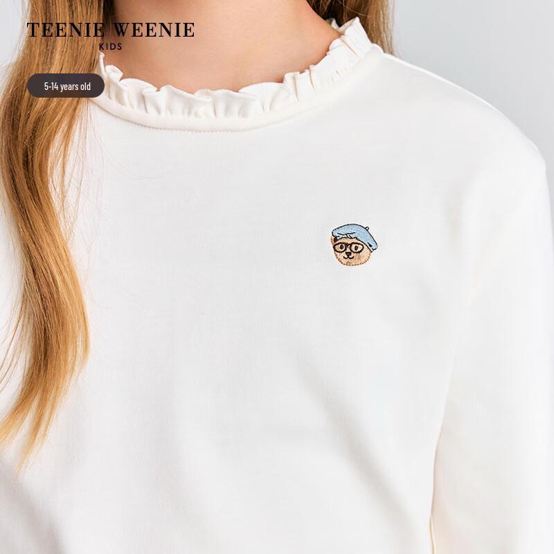 Teenie Weenie Kids' Girls' Ruffle Collar Cotton Long-Sleeve T-Shirt