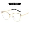 Metal Frame Cat Eye Eyeglass Diamond Bordered Anti Blue Light Glasses Fashionable Vintage Women Eyewear