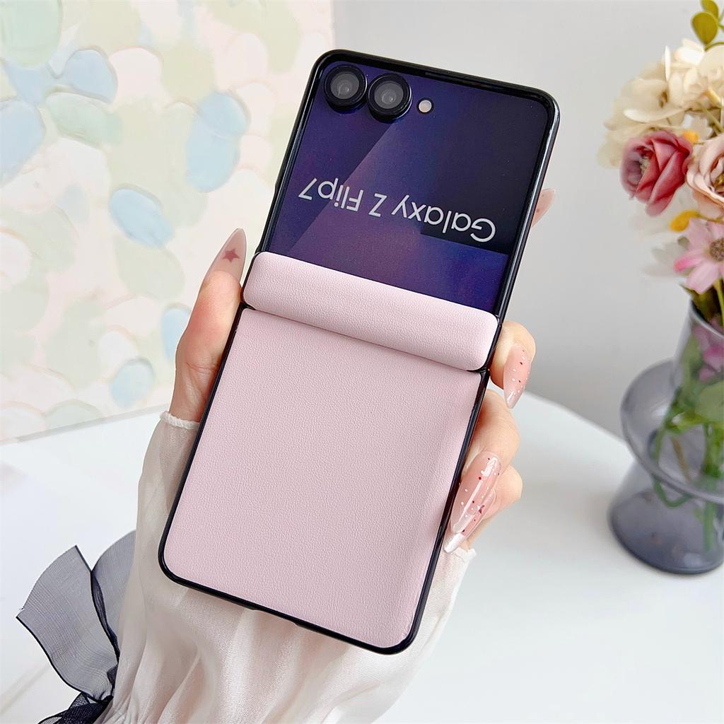 Leather Shockproof Phone Case for Samsung Galaxy Z Flip 7 6 5  Flip7FE Zflip7 ZFlip6 ZFlip5 5G Hinge Protection Cover