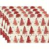 4pcs, Red Merry Christmas Placemats Set of 4, 12x18 Inch Seasonal Winter Table Mats for Party Kitchen Dining Decoration