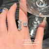** Comet, Big Gem Ring, Rich Family Gold, Plated With 18K Gold, Gypsy Star Sugar Cube Zircon Ring, Stacked Wear