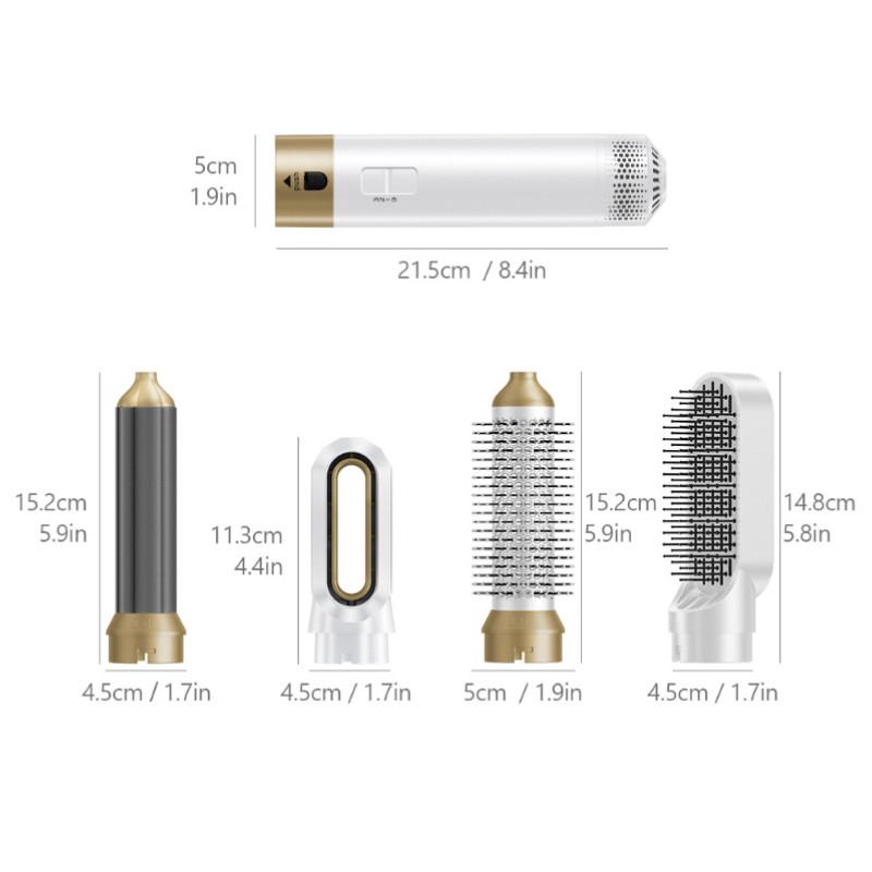 5-in-1 Hot Air Comb Multi Functional Straightening And Curling Dual-use Hair Curler Blow Dry Styling Comb