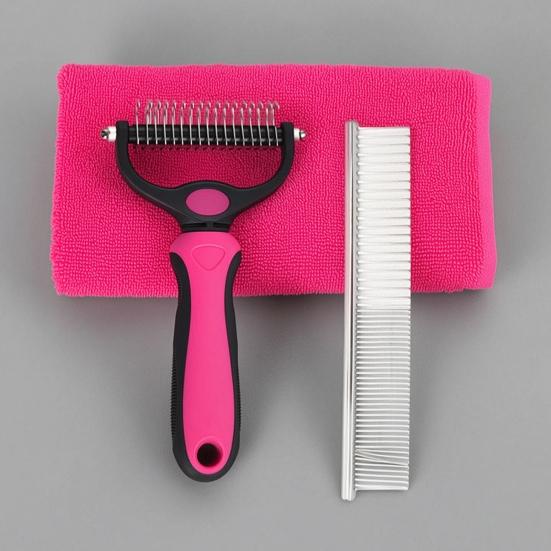 Pet Detangling Rake with Rake Cat Dematting Comb Double-Sided Undercoat Brush Deshedding Brush