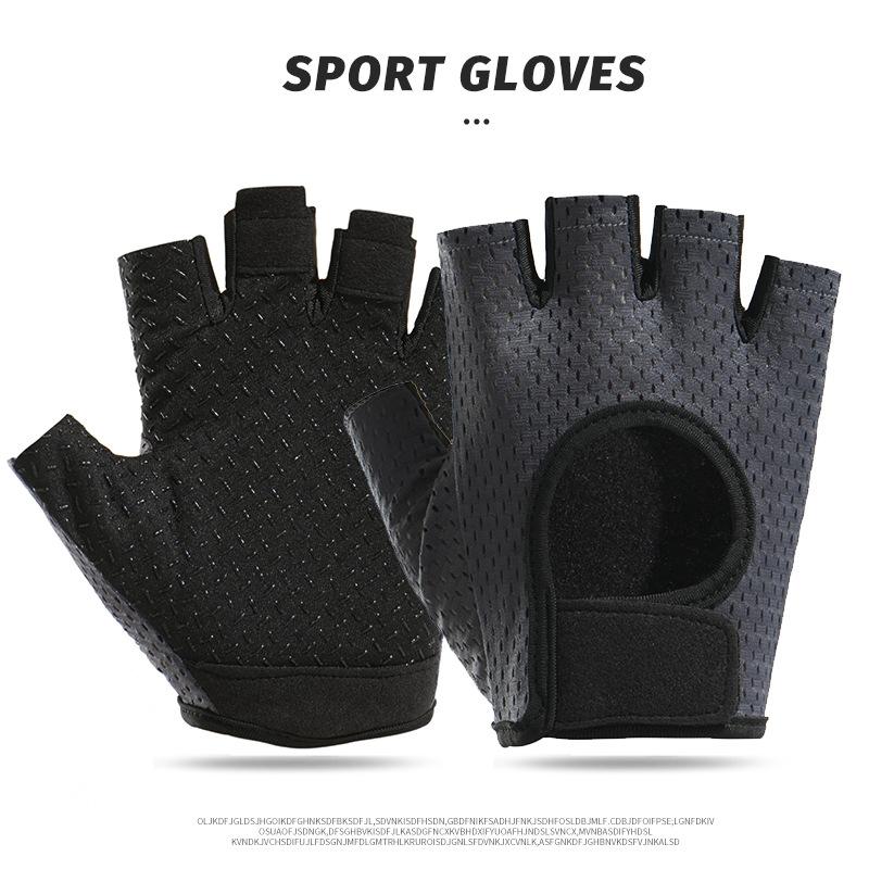 1 Pair Half Finger Gloves for Cycling Gym Fitness Anti Slip Shockproof Breathable Summer Outdoor Sports