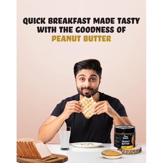 True Elements Peanut Butter Creamy Jaggery 350Gm By True Elements - Clean Protein, Peanut Butter For Fitness, Unsweetened, Creamy