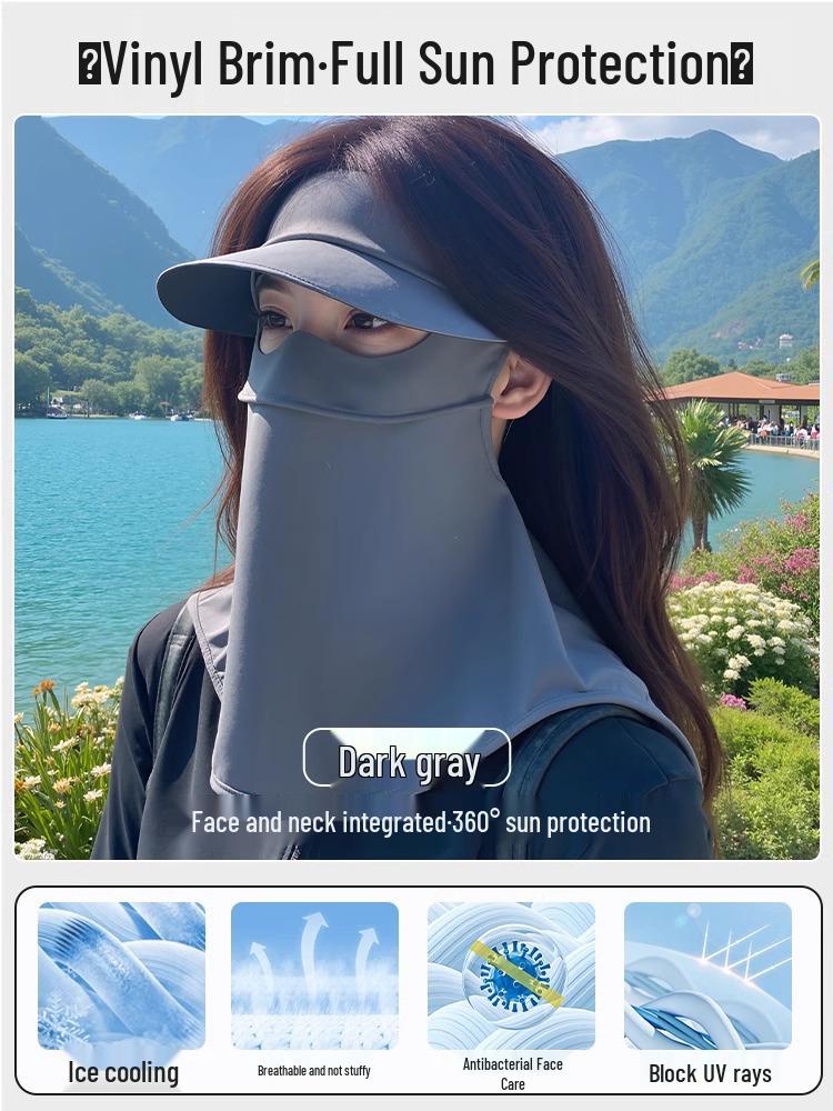 

Женская маска для лица из ледяного шелка с защитой от УФ-лучей для вождения и езды на велосипеде