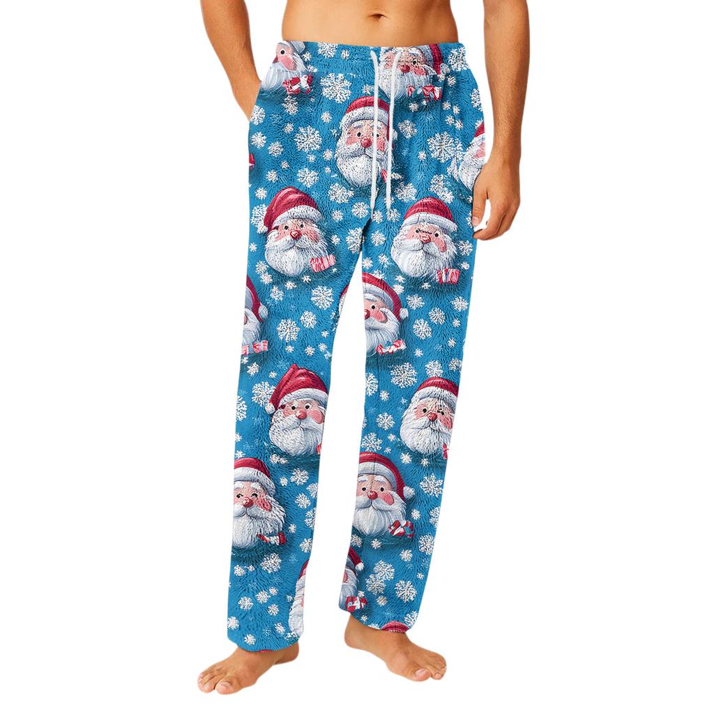 Herrar Flannelbyxor med dragsko och ficka Hemmakläder Sovbyxor