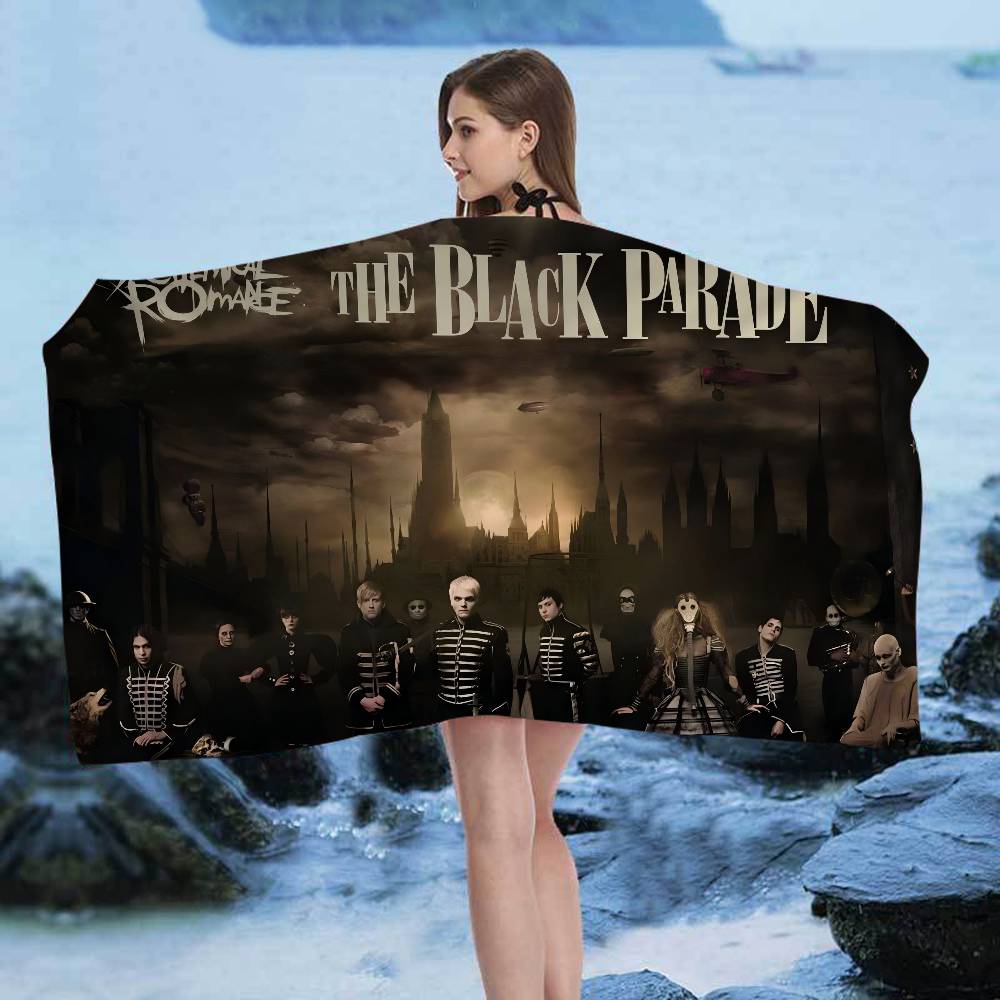 Classic Band M-My C-Chemical R-Romance Microfiber Printed Beach Towel Mountain Climbing Yoga Beach Swimming Running Absorbent