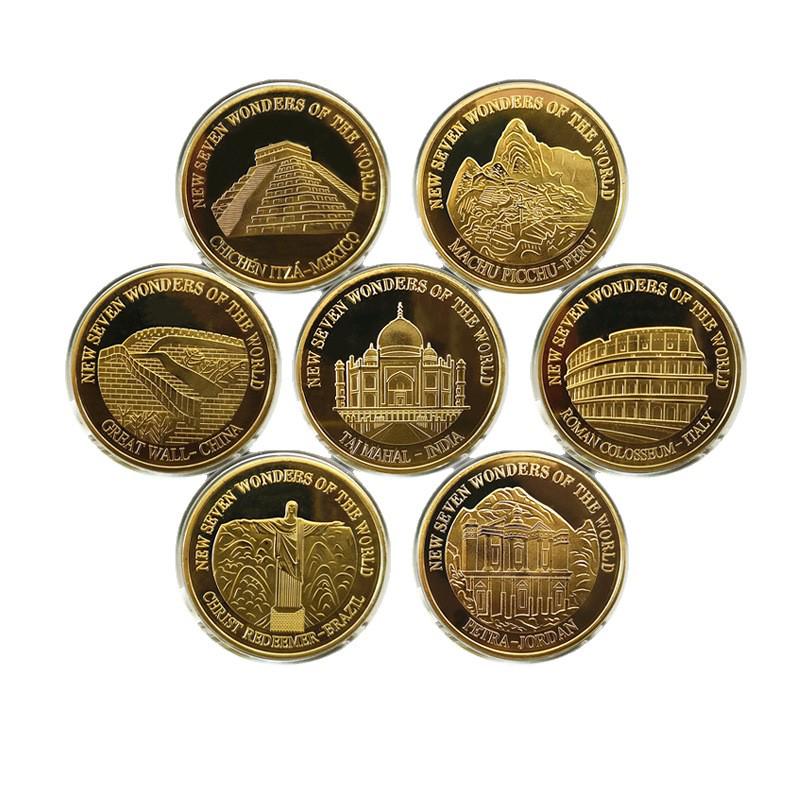 Commemorative Coin: New Seven Wonders - Pyramid, Great Wall, Taj Mahal, Colosseum Medal
