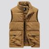 Corduroy Vest for Men In Autumn and Winter, with Thick Velvet, Stand Up Collar, Horseclip, Oversized Workwear, Vest, and Warm Cotton Jacket