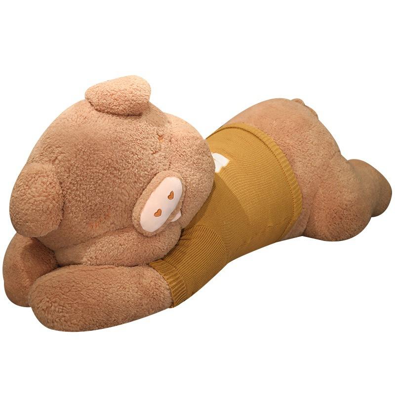 Large Sweater Lying Down Pig Doll Plush Toy Pig Doll Girl Bed Sleeping Throw Pillow Soothing Doll