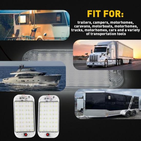 2 Pack 12V Led RV Ceiling Dome Light RV Interior Lighting for Trailer Camper USA