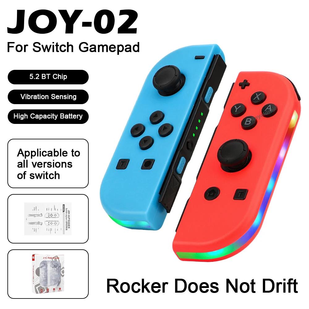 

9 цветов JOY 02 Pad Controller RGB LED Switch LR Joypad для NS Switch/Lite/OLED Joycons Gamepad Joystick с двойной вибрацией