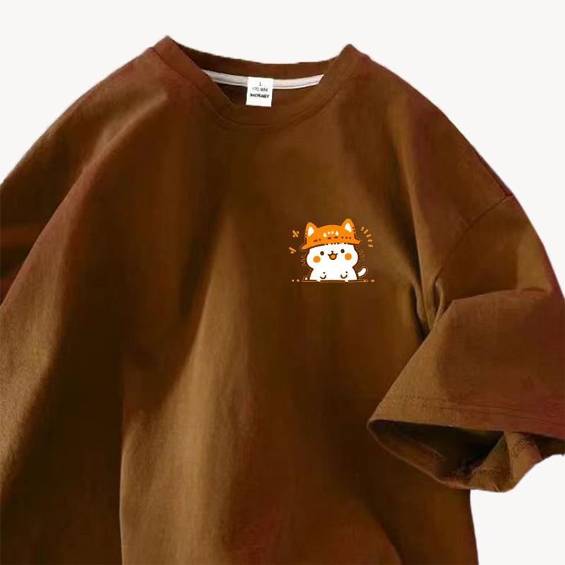 Baumwolle Design Sinn Druck Kurzarm T-Shirt Damen Sommer 2025 Neue Lockere Halbarm Tops