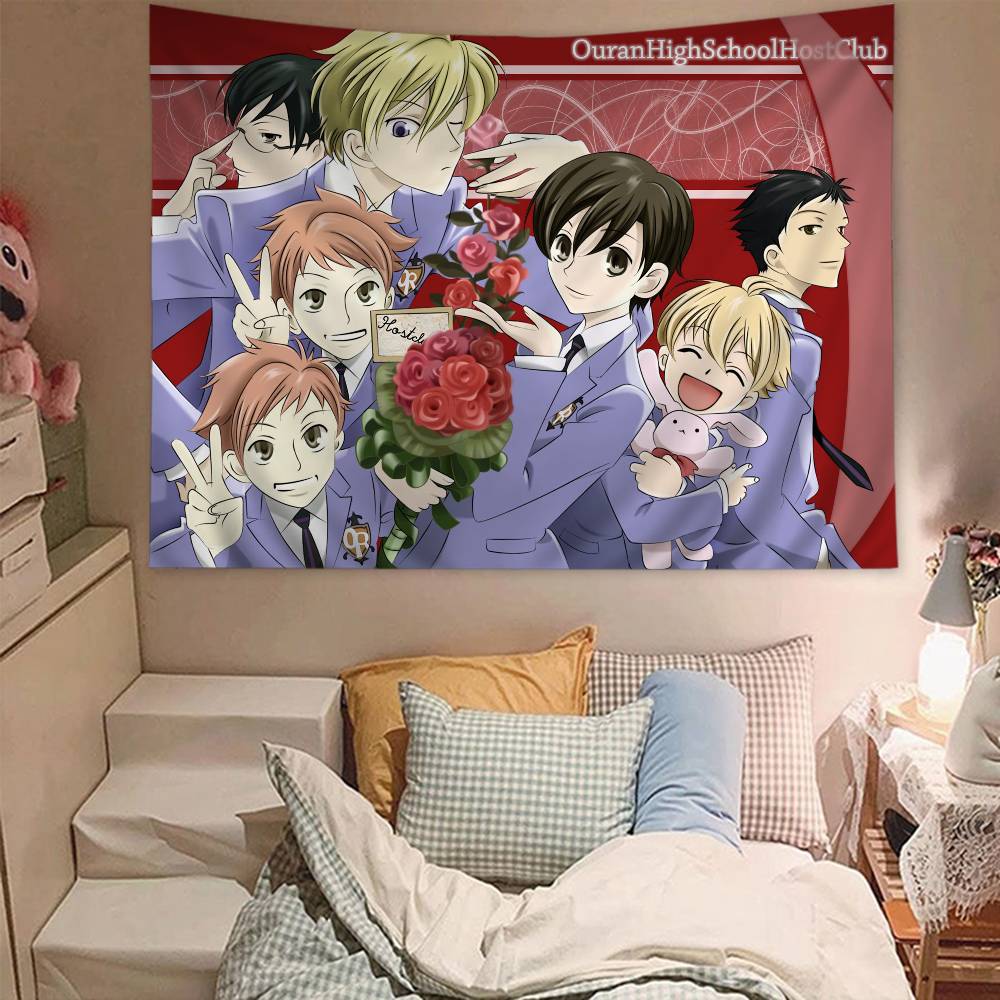 Anime Ouran High School Host Club Hanging Bohemian Tapestry Japanese Wall Tapestry Anime Kawaii Room Decor