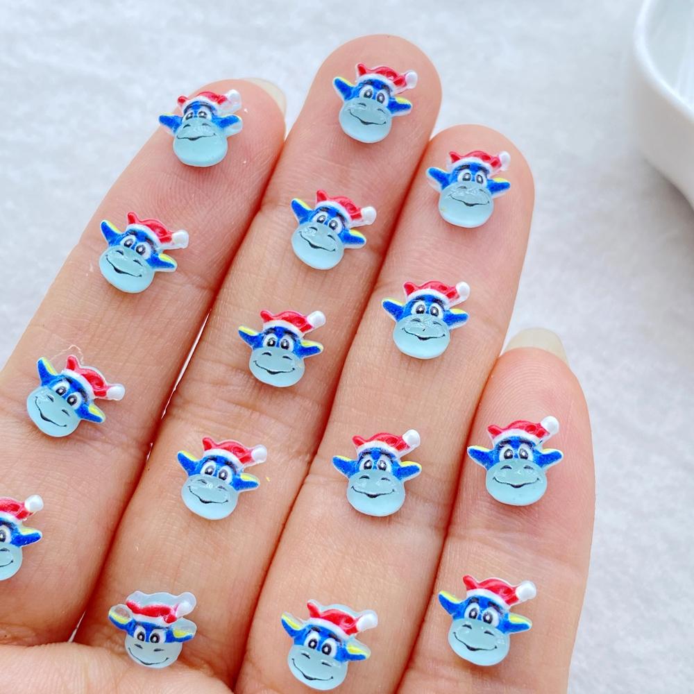 

50pcs Glitter Resin Cute Cartoon Animal Head Nail Art Flatback Rhinestone Figurines DIY Miniatures Scrapbook Decor Crafts