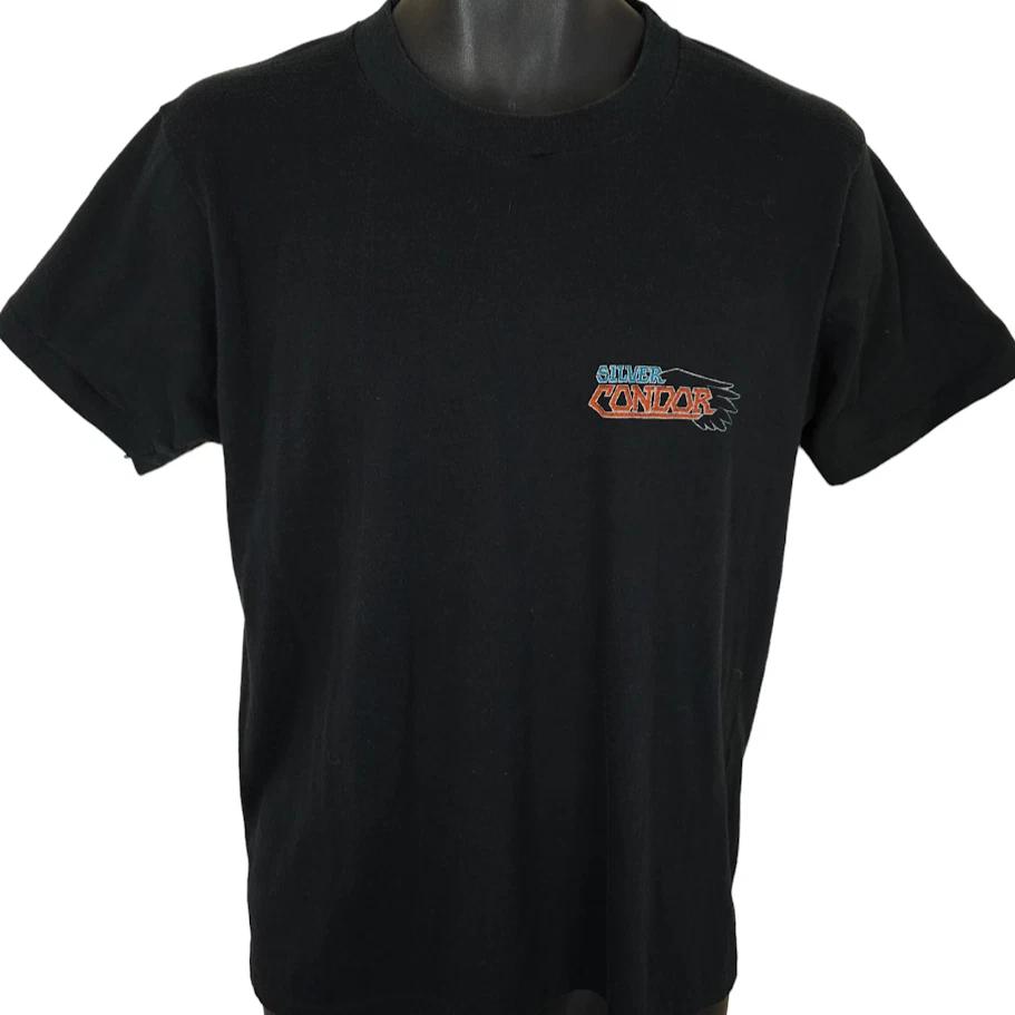

Vintage Silver Condor T Shirt Mens Size Medium Black 80s Band Tee Made In USA XL
