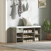 Shoe Storage Bench with Cushion - Grey